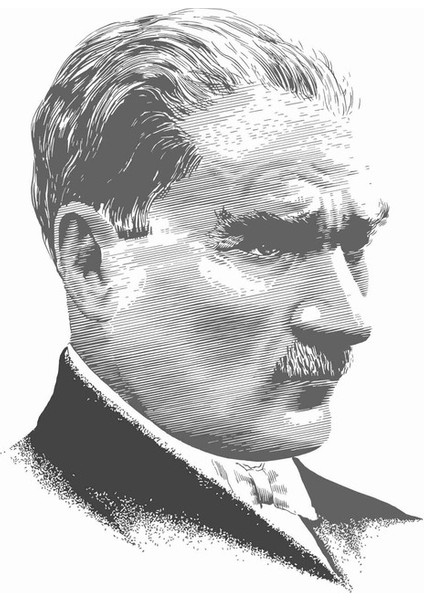 Atatürk Portre Sticker 18 cm