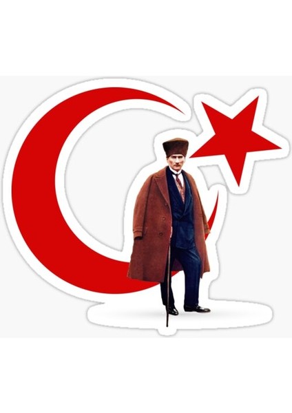 Atatürk Oto Sticker Yapıştırması 17 cm