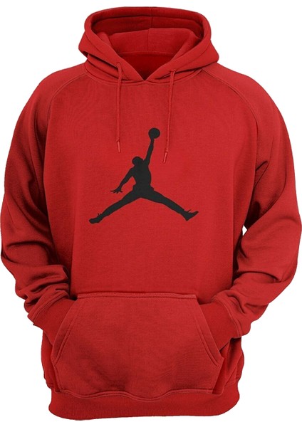 Jooy Company Unisex Kırmızı Basketball Kapüşonlu Sweatshirt