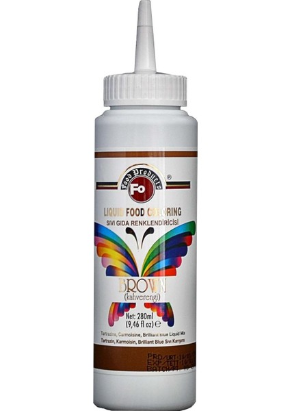 Kahverengi Sıvı Gıda Boyası 280 ml