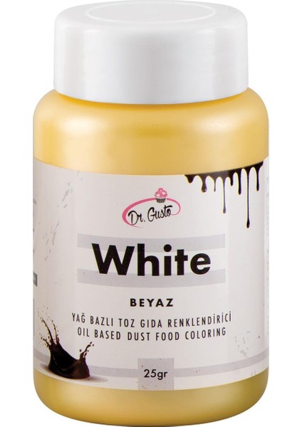 Dr. Gusto Yağ Bazlı Beyaz Toz Gıda Boya 25 gr