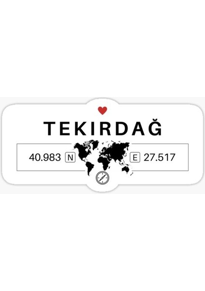 Tekirdağ Gps Harita Sticker Oto Araba Yapıştırma 17 cm