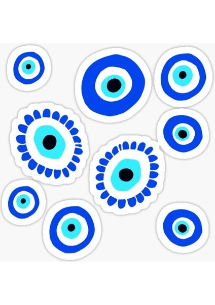 Nazar Boncuğu Model-3 Sticker Oto Yapıştırma Etiket 10 cm