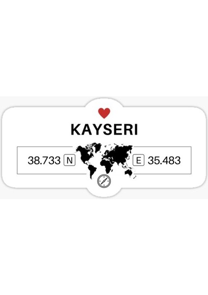 Kayseri Gps Harita Sticker Oto Araba Yapıştırma 17 cm