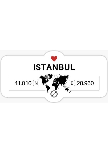 Istanbul 2 Gps Harita Sticker Oto Araba Yapıştırma 17 cm