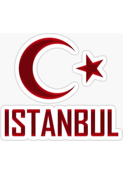 Istanbul 2 Bayrak Sticker Oto Etiket Araba Yapıştırma 13 cm