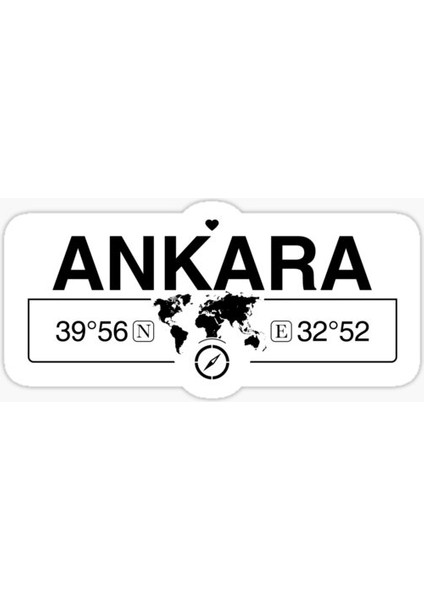 Ankara Gps Harita Sticker Oto Araba Yapıştırma 17 cm