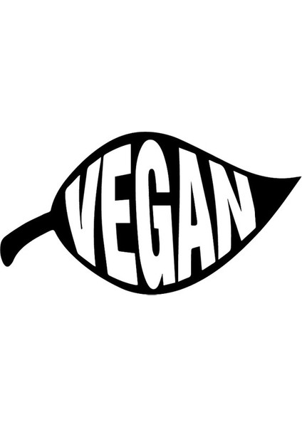 Vegan Yaprak Yaratıcı Araba Sticker Siyah 18 cm