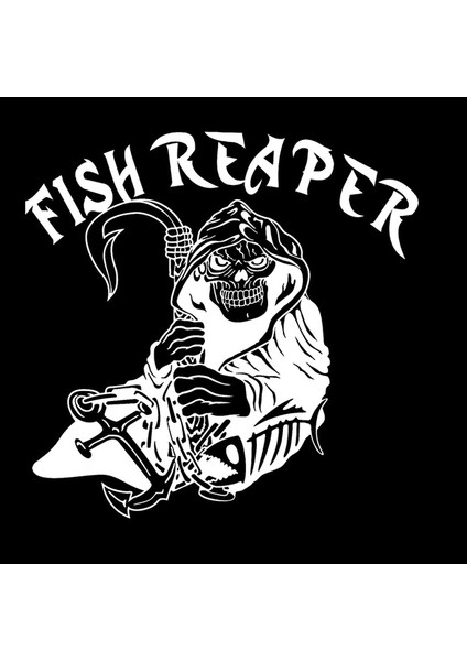 Reaper Kafatası Araba Sticker Beyaz Renk 17 cm