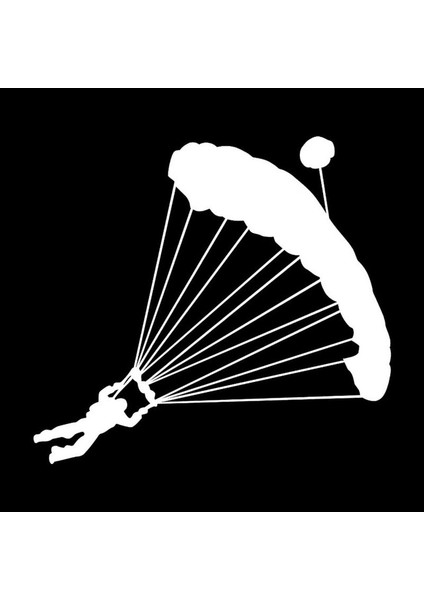 Paraşütcü 18 cm Araba Sticker Etiket Yapıştırma Beyaz