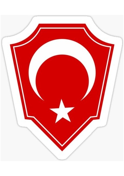 Türk Bayrağı Arma Logo Sticker 16 cm 2 Adet