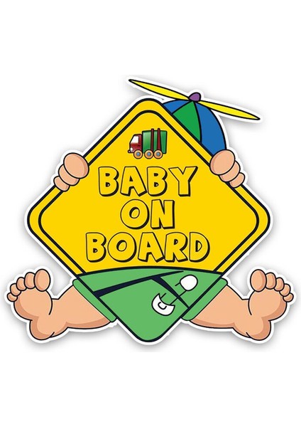 Arabada Bebek Var 18 cm Komik Sticker Etiket 18 cm