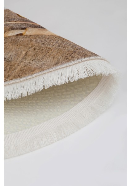 Dijidekor Kahve Mutfak Halısı Saçaklı Dijital Oval Halı Kaymaz Yıkanabilir Iskandinav 80X300 modelleri