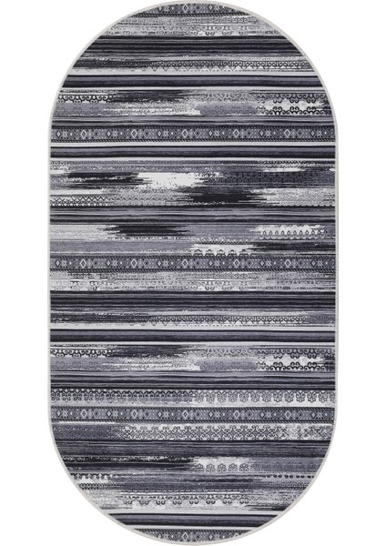 Dijidekor Köln Gri Saçaksız Dijital Oval Halı Kaymaz Yıkanabilir Iskandinav Yolluk 120X300 fiyatları