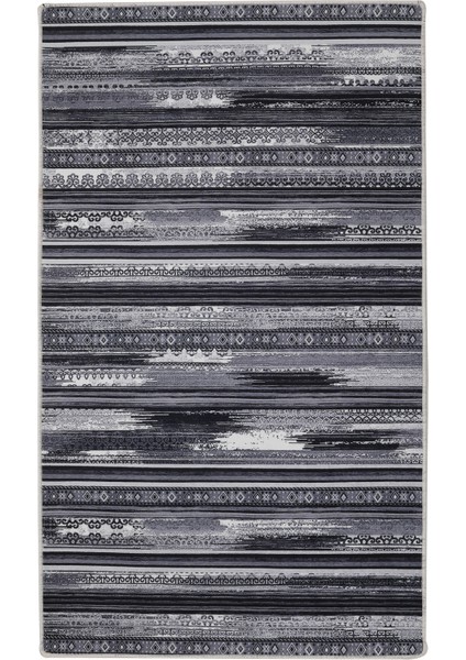 Dijidekor Köln Gri Saçaksız Dijital Halı Kaymaz Yıkanabilir Iskandinav Yolluk 40X60