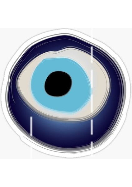Nazar Sticker Yapıştırma Etiket Leptop Araba Cam MD20 17 cm
