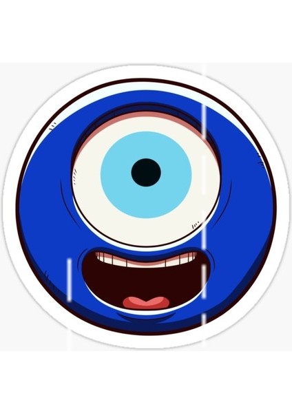 Nazar Sticker Yapıştırma Etiket Leptop Araba Cam MD14 17 cm