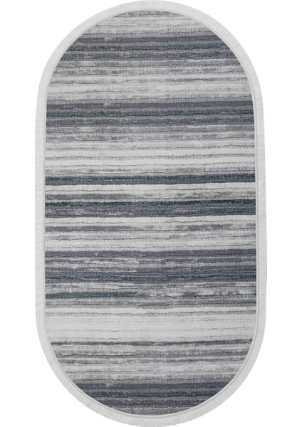 Dijidekor 9026 Gri Saçaklı Dijital Oval Halı Kaymaz Yıkanabilir Iskandinav Yolluk 160X350 fiyatları