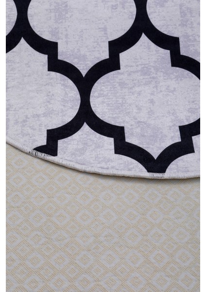 Dijidekor Maça Gri Saçaksız Dijital Oval Halı Kaymaz Yıkanabilir Iskandinav Yolluk 180X300 fırsatları