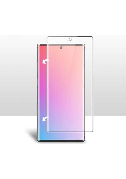 Samsung Galaxy Note 10 Ekran Koruyucu Kavisli Cam Tam Kaplayan Polymer Nano