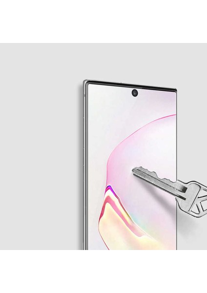 Samsung Galaxy Note 10 Ekran Koruyucu Kavisli Cam Tam Kaplayan Polymer Nano