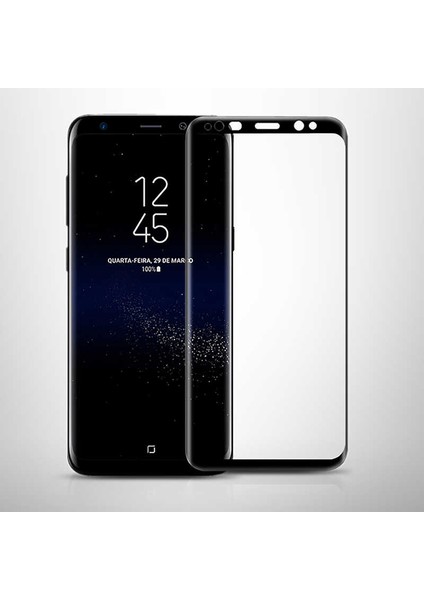 Samsung Galaxy S8 Plus Ekran Koruyucu Kavisli Cam Tam Kaplayan Polymer Nano