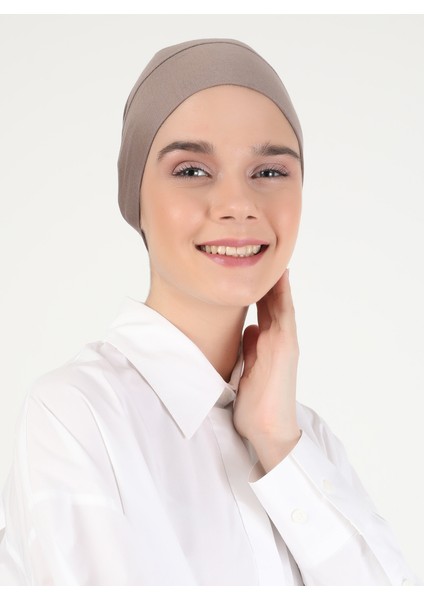 Penye Geniş Ebatlı Geçme Bone - Krem - Ecardin fiyatları