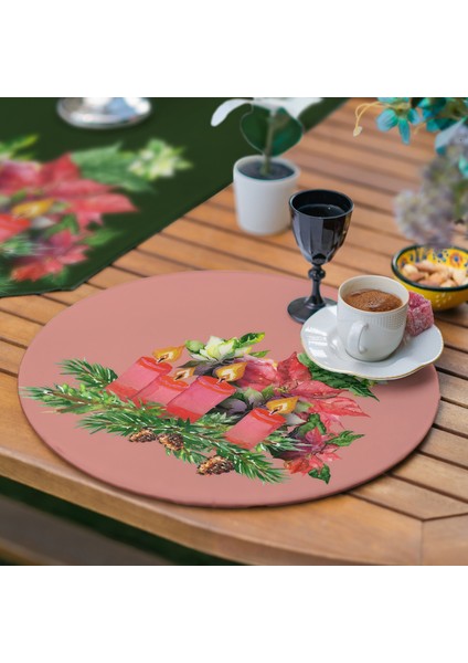 Renkli Zemin Mum Temalı Özel Tasarım 6+1 Supla Runner Seti fırsatları