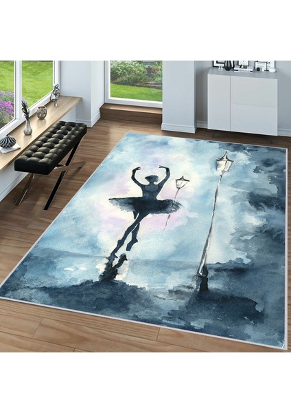 Dijital Baskı Yıkanabilir Kaymaz Taban Salon Halısı RVG1622