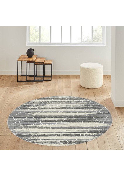 Rovigo Home dijital Baskı Yıkanabilir Kaymaz Taban Yuvarlak HALI RVG7140