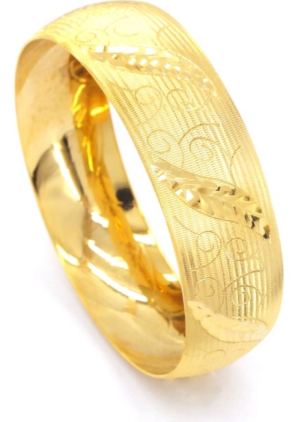 Ferizz 22 Ayar Altın Kaplama Noktalı Bilezik 2 cm Kalınlık