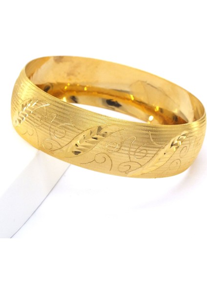 Ferizz 22 Ayar Altın Kaplama Noktalı Bilezik 2 cm Kalınlık modelleri