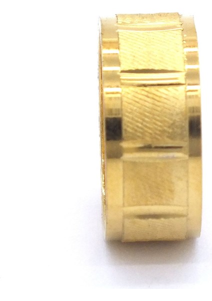 Altın Kaplama Çelik Unisex Çizgi Alyans Desenli Yüzük YZK-233 fiyatları