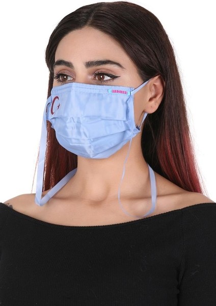 Gümüş Iyonlu Boyundan Askılı Yıkanabilir Baskılı Maske A-1k - Bayraklı fırsatları