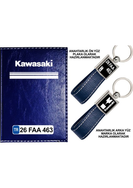 Plakanıza Özel Lacivert Ruhsat Kabı ve Anahtarlık