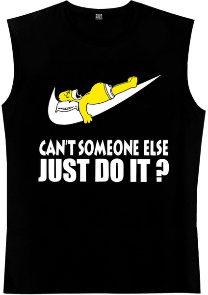 Tembel Baba Siyah Kesik Kol Kolsuz T-Shirt Atlet