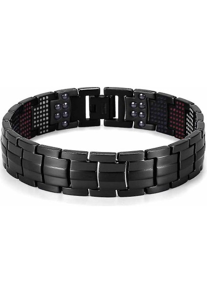 Mullti-Noktalı Anyon Enerji Taşları Ile Sökülebilir Titanyum Çelik Bilezik (Yurt Dışından)