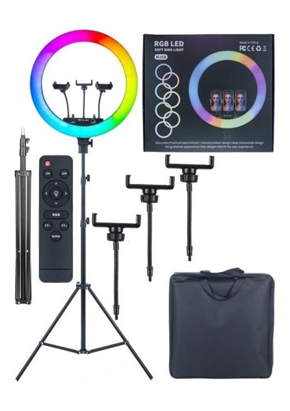 Rgb LED Selfie Işığı 45 cm + 210 cm Tripod Çanta ve Kumandalı