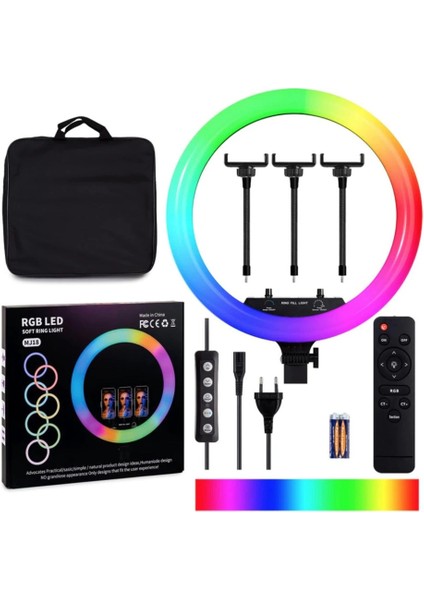 Rgb LED Selfie Işığı 45 cm + 210 cm Tripod Çanta ve Kumandalı