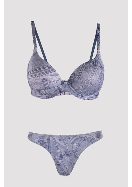 - Nbb Kot Desenli Sütyen Külot Takım