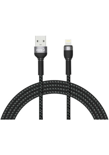 Apple Lightning 2A Zore Shira Serisi 2 Metre Data ve Şarj Kablosu