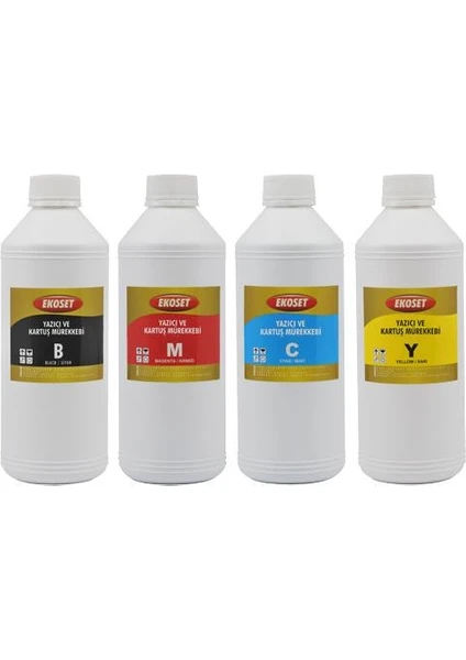 Epson Ecotank L3256 L5290 L5296 Uyumlu 4 Renk Muadil Mürekkep 4X1LITRE