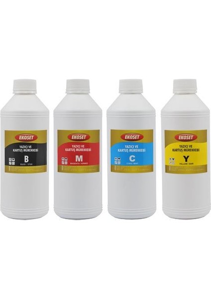 Epson Ecotank L3250 L3251 L3260 L3266 Uyumlu 4 Renk Muadil Mürekkep 4X1LITRE