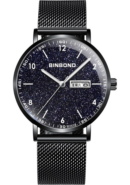 Binbong B3820 Erkekler Yıldızlı Gökyüzü Desen Izle (Siyah Mash Siyah Kabuk Beyaz Çivi) (Yurt Dışından)