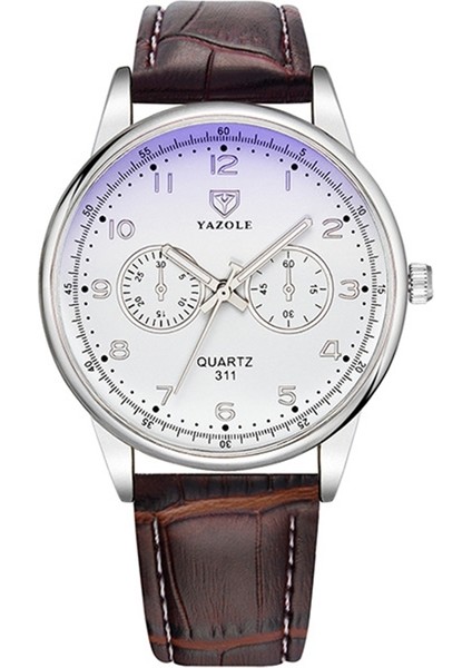 Yazol Erkek Iş Kuvars Izle (311 Beyaz Tepsi Kahverengi Kemer) (Yurt Dışından)