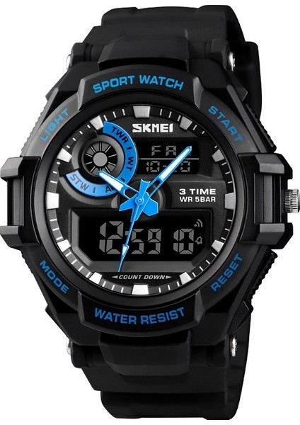 Skmeı 1357 Mens Çok Fonksiyonlu Spor Dijital Izle Öğrenci Su Geçirmez Izle (Mavi) (Yurt Dışından)