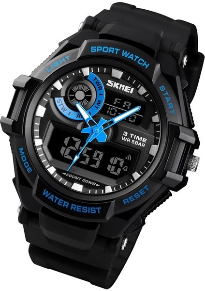 Skmeı 1357 Mens Çok Fonksiyonlu Spor Dijital Izle Öğrenci Su Geçirmez Izle (Mavi) (Yurt Dışından)