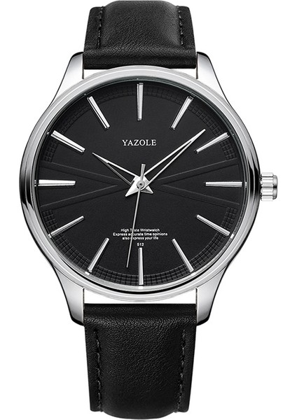 Yazol 512 Casual Kuvars Erkekler Izle (Gümüş Kabuk Siyah Tepsi Siyah Kemer) (Yurt Dışından)