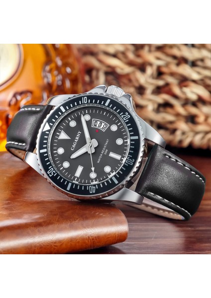 Weiyaqi 89032 Moda Kuvars Hareketi Bilek Izle Deri Bantlı (Siyah + Koyu Mavi) (Yurt Dışından) fırsatları