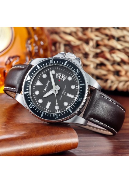 Weiyaqi 89032 Moda Kuvars Hareketi Bilek Izle Deri Bantlı (Kahverengi + Rüzgar Kırmızı) (Yurt Dışından) fırsatları